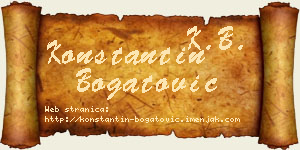 Konstantin Bogatović vizit kartica